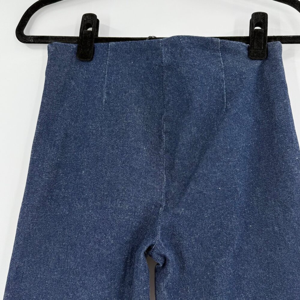 Catherine Gee Indigo Denim Stretch Pants Flared Leg High-Rise - Picture 10 of 13